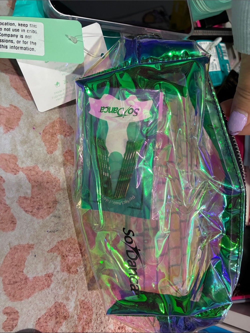 SoDance Iridescent Green Cosmetic Bag